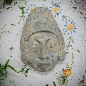 Vintage ethnic tribal Stone carved head